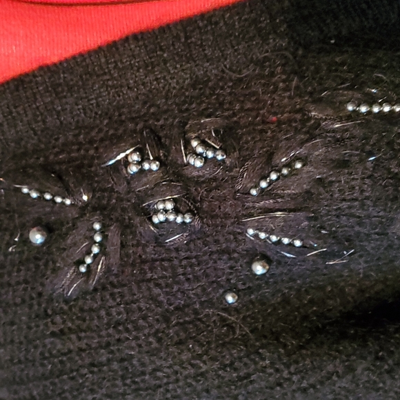 Vintage Bali mohair beaded knitted balloon sleeves cardigan size large - Picture 2 of 16